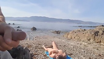 Cute Milf Gives A Dirty Beach Blowjob To An Exhibitionist