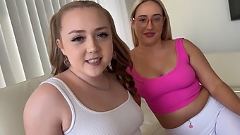 Blonde Teen And Her Step Sister Indulge In Taboo Household Fantasy